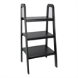 Maklaine 3 Tier Wooden Storage Ladder with Open Back and Sides in Black