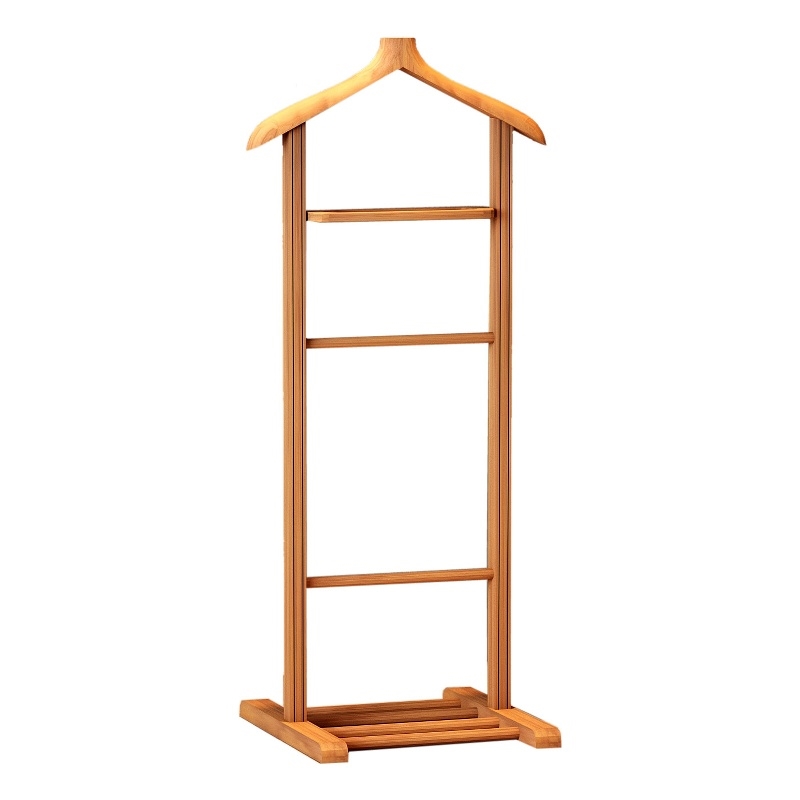 Maklaine Beech Wood Single Valet Stand for Clothes in Natural