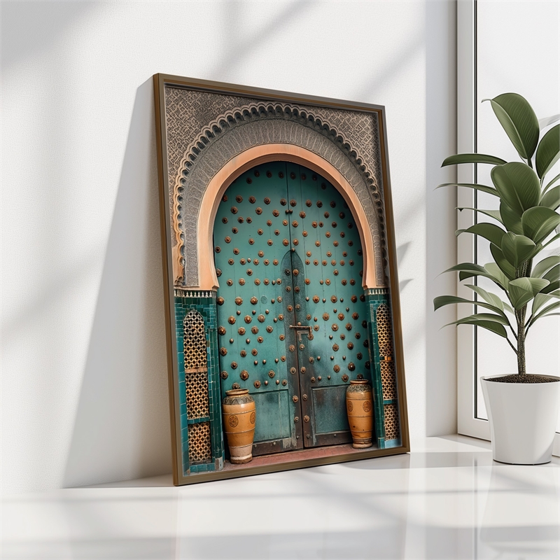 Maklaine Decorative Framed MDF Painting with Pine Wood Frame in Multi-Color