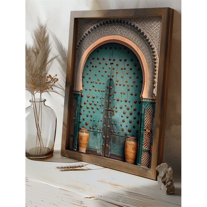Maklaine Decorative Framed MDF Painting with Pine Wood Frame in Multi-Color