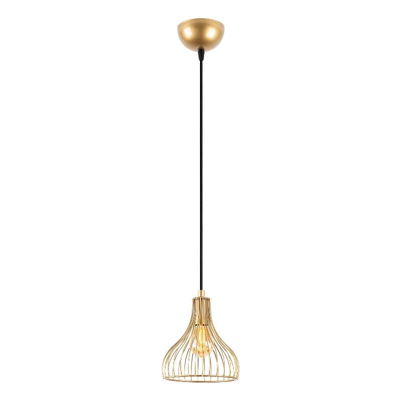 Maklaine Adjustable Metal Chandelier with E27 Socket in Gold