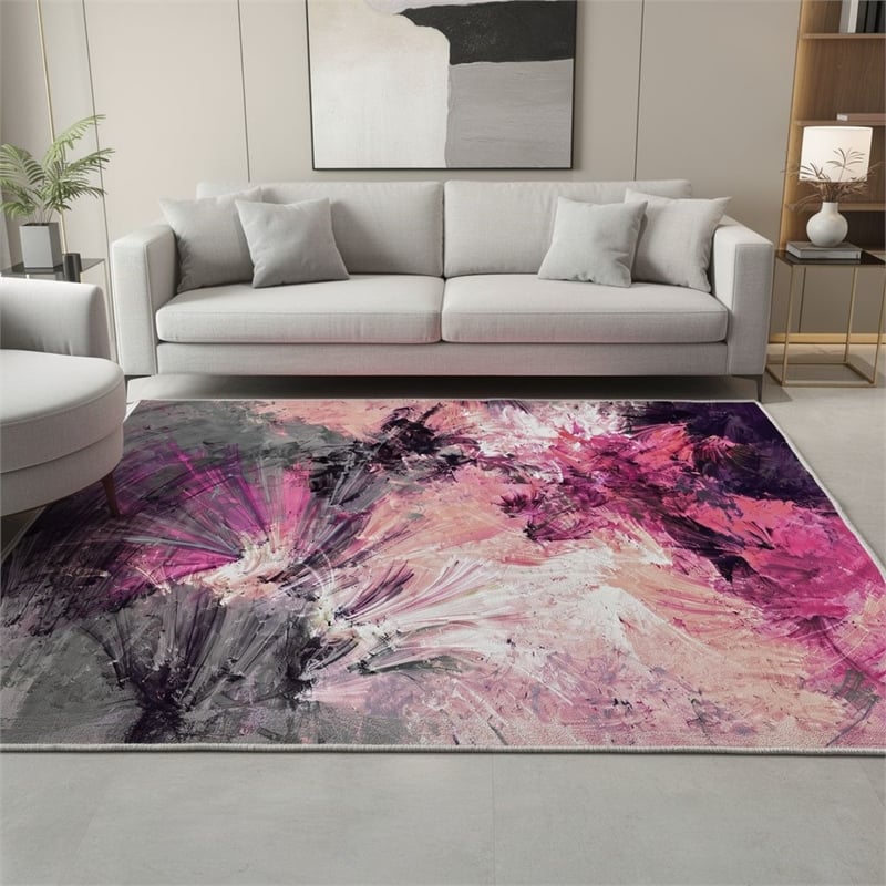 Maklaine 3D Printed Non-Slip Carpet 180 x 280 in Multi-Color