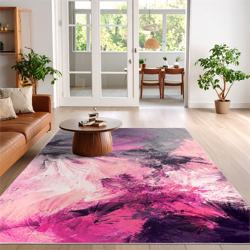 Maklaine 3D Printed Non-Slip Carpet 180 x 280 in Multi-Color