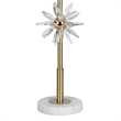Maklaine Crystal Marble Table Lamp with Linen Shade in Soft Gold Finish