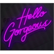 Maklaine Hello Gorgeous Neon Wall Sign in Radiant Purple Acrylic