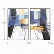 Maklaine Abstract Diptych Hand-Painted Canvas Wall Art with Blue & Gold