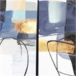 Maklaine Abstract Diptych Hand-Painted Canvas Wall Art with Blue & Gold