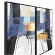Maklaine Abstract Diptych Hand-Painted Canvas Wall Art with Blue & Gold