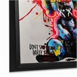 Maklaine Graffiti Bear Neon LED Canvas Art with Wood Frame in Multi-Color