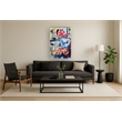 Maklaine Neon Love Graffiti Multi-Color Canvas Art with Beige Frame