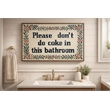 Maklaine Bathroom Wit II Hand-Embellished Canvas with Frame in Brown