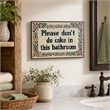 Maklaine Bathroom Wit II Hand-Embellished Canvas with Frame in Brown