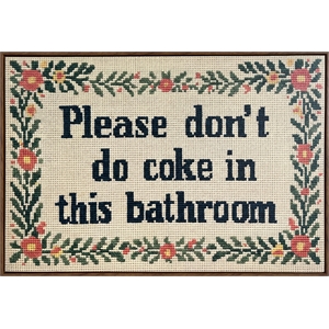 maklaine bathroom wit ii hand-embellished canvas with frame in brown