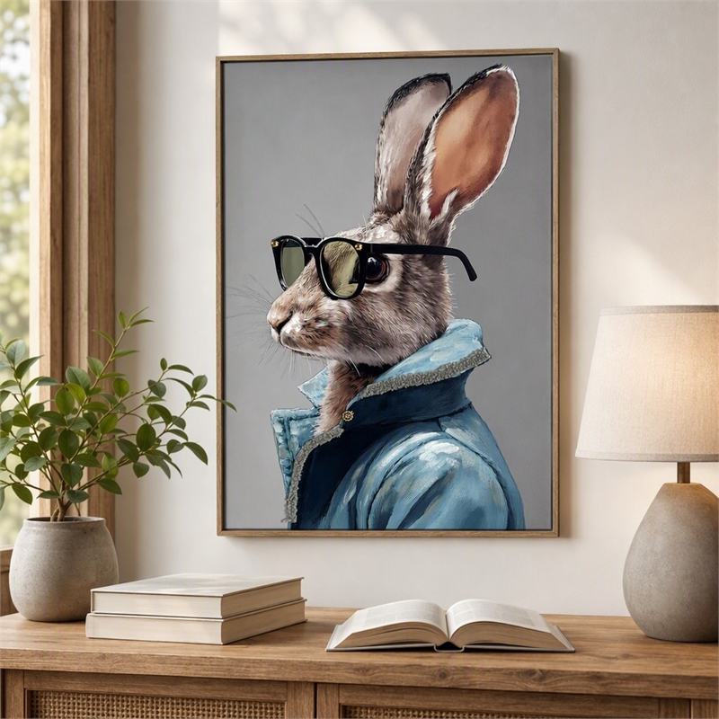 Maklaine Velvet Hare II Rabbit Wall Art 24