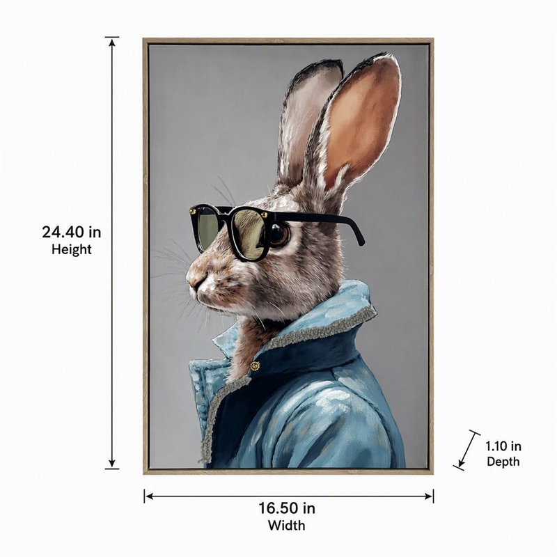 Maklaine Velvet Hare II Rabbit Wall Art 24