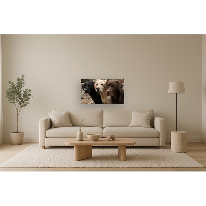 Maklaine Three Labs Multi-Color Canvas Wall Art Solid Wood 36