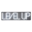 Maklaine Level Up White Neon Sign Art with Acrylic Frame and Plug-In Lighting