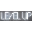 Maklaine Level Up White Neon Sign Art with Acrylic Frame and Plug-In Lighting