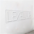 Maklaine Level Up White Neon Sign Art with Acrylic Frame and Plug-In Lighting
