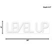 Maklaine Level Up White Neon Sign Art with Acrylic Frame and Plug-In Lighting