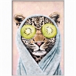 Maklaine Leopard Portrait Bedroom Wall Decor in Handcrafted Pastel Design