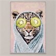 Maklaine Leopard Portrait Bedroom Wall Decor in Handcrafted Pastel Design