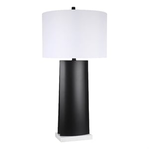 Maklaine Monolith Aura Table Lamp with Marble Base in Matte Black