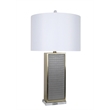 Maklaine Faux Gator PU Table Lamp with Soft Gold and Crystal Pedestal (Set of 2)