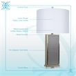 Maklaine Faux Gator PU Table Lamp with Soft Gold and Crystal Pedestal (Set of 2)