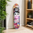 Maklaine Hand-Painted Skateboard Deck Wall Art with Neon Light Multi-Color
