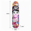 Maklaine Hand-Painted Skateboard Deck Wall Art with Neon Light Multi-Color