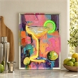 Maklaine Neon Cocktail Art Canvas Wall Art with Engineered Wood Frame