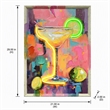 Maklaine Neon Cocktail Art Canvas Wall Art with Engineered Wood Frame
