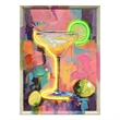 Maklaine Neon Cocktail Art Canvas Wall Art with Engineered Wood Frame
