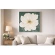 Maklaine Ivory Bloom Hand-Painted Canvas Art in Green Frame