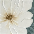 Maklaine Ivory Bloom Hand-Painted Canvas Art in Green Frame