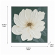 Maklaine Ivory Bloom Hand-Painted Canvas Art in Green Frame