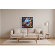 Maklaine Graffiti Canvas Neon Wall Art with Wood Frame - Multi-Color
