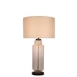 Maklaine Modern Ripple Glass Table Lamp with Gold Flecks and Linen Shade