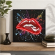 Maklaine Multi-Color Canvas Wall Art with Neon Glow and Black Frame