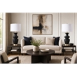 Maklaine Ceramic Table Lamp with Black Base and Soft Gold Accents