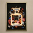 Maklaine Floral Canvas Wall Art with Neon Lighting in Multi-Color