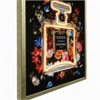 Maklaine Floral Canvas Wall Art with Neon Lighting in Multi-Color