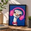 Maklaine Neon Ostrich Framed Canvas Wall Art with Lighting Features