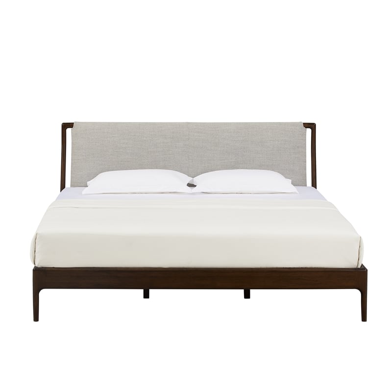Maklaine Queen Platform Bed in Coffee Finish