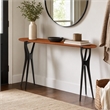 Maklaine Console Table with Bamboo Top in Copper and Charcoal Finish