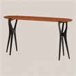 Maklaine Console Table with Bamboo Top in Copper and Charcoal Finish