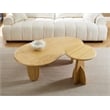 Maklaine Wheat Finish Compact Side Table in Bamboo with Sculptural Base