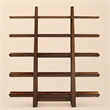 Maklaine Bamboo Shelf in Coffee Finish with Bengal Cinnamon Stripe Inlay