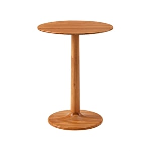 Maklaine Round Side Table Amber Bamboo 20.75 in H x 16 in W x 16 in D